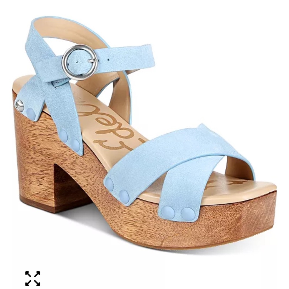 Sam Edelman Josefina Women's Sky Blue Leather‎ Sandals Sz 7 in light blue